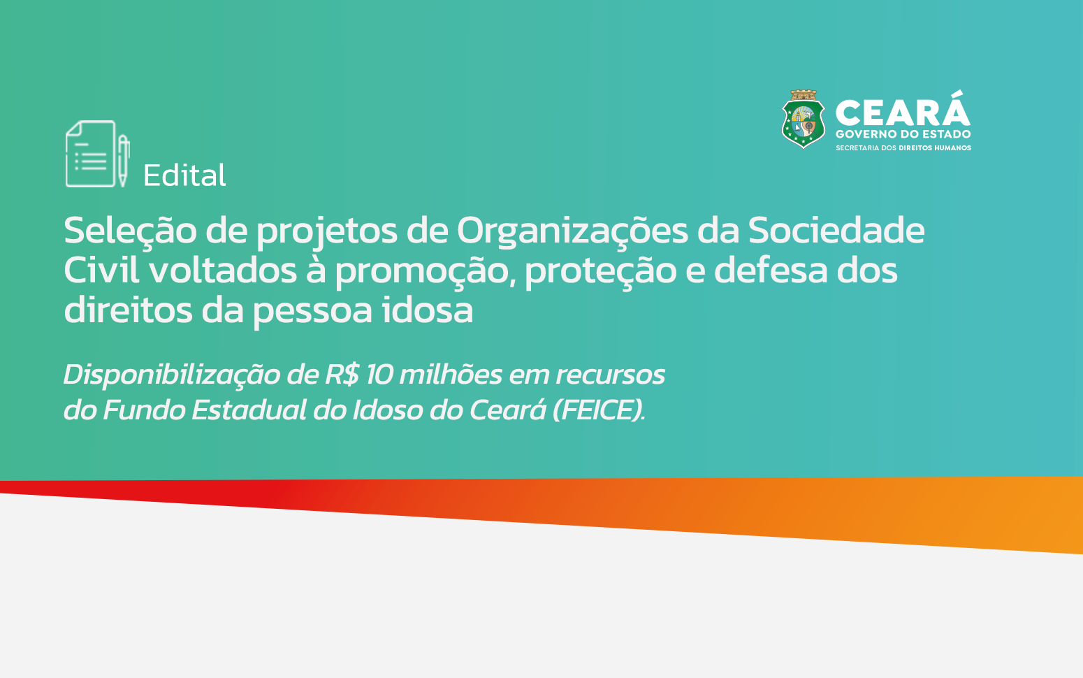 Sedih lança edital com R$ 10 milhões em recursos para projetos voltados à pessoa idosa no Ceará