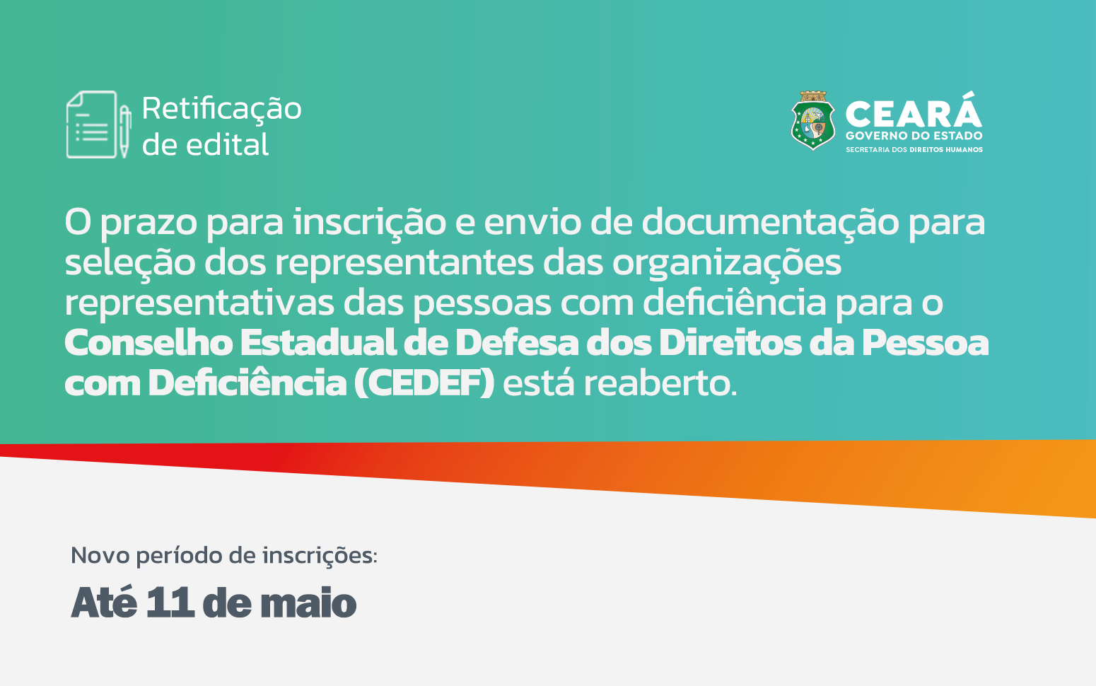 Prazo prorrogado: instituições interessadas em integrar o Conselho Estadual de Defesa dos Direitos da Pessoa com Deficiência (CEDEF) podem se inscrever